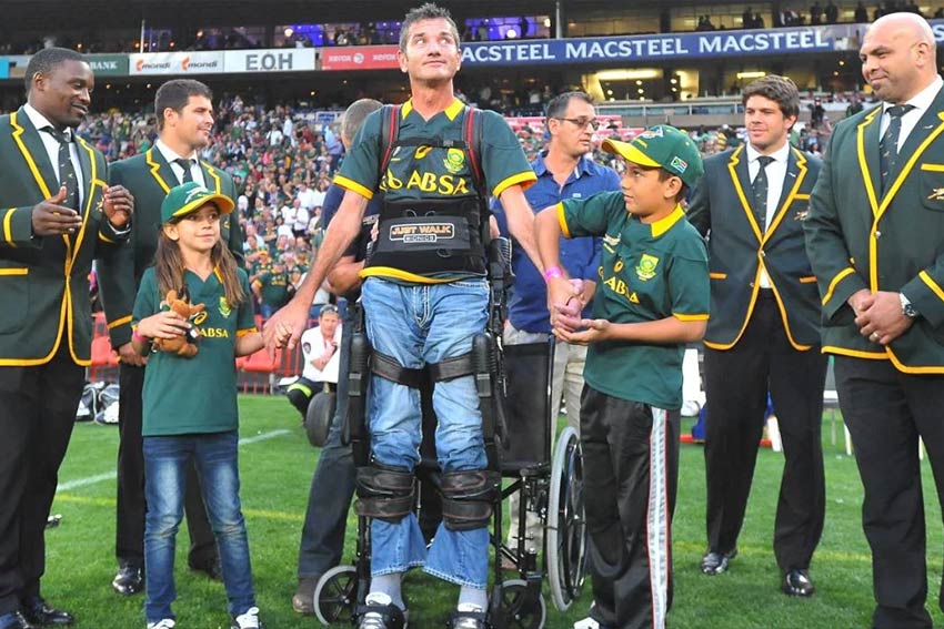 World Cup-winning Springboks halfback Joost van der Westhuizen, who died in 2017, at Ellis Park during a Rugby Championship match between South Africa and New Zealand in 2014.